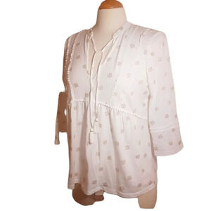 Boden Manderin collar 3/4 sleeve  babydoll